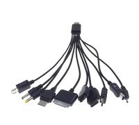 Hperu Câble USB universel, cordon de synchronisation de charge multifonction 10 en 1 pour appareil photo, cordon synchronisation 10 en 1