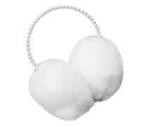 Hperu Cache-oreilles en fausse fourrure pour femme, cache-oreilles en perles plus chaud pour l'hiver, accessoires de coiffure tendance pour temps froid, élégant et chaud, blanc - - en fausse