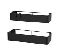 Hperu Caddie de Douche, Organisateur de Douche, lot 2 étagères Rangement, Panier d'étagère Salle Bain Auto-adhésif avec 4 Crochets, Organisation Murale intérieure, Essentiels d'apparteme