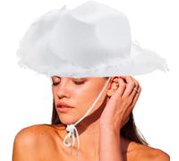 Hperu Chapeau de cowboy femme blanc cowboy chapeau fantaisie habit