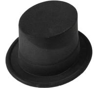Hperu Chapeau haut de forme noir, Fedora rétro unisexe pour hommes, femmes et enfants, taille unique 12,5 cm, accessoire de mode élégant pour festivals et fêtes à thème