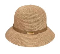 Hperu Chapeaux de Cloche d'été Femme Paille Cloche Chapeau Court-Coiffeur d'été avec Ceinture pour Les Femmes d'été Cadeau Kaki Chapeaux