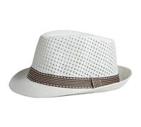 Hperu Chapeaux Fedora de Paille pour Hommes, Chapeau cubain Chapeaux Fedora de Paille structurés Respirants avec Une Doublure absorbante de Sueur