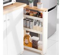 Hperu Chariot de Rangement Fin à 3 Niveaux, Entre la laveuse et la sécheuse, Chariot de Salle Bain en Plastique avec roulettes, étagère étroite pour Cuisine, Salle Bain, Bureau d'étude - Rangement