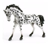Hperu Cheval Blanc, Figurine réaliste de Cheval Appaloosa 12, 7 x 3, 8 x 10, 2 cm, Statue Animale détaillée en Plastique pour Jouets éducatifs et Ensembles d'anniversaire