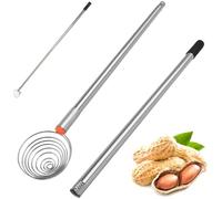 Hperu Collecteur de Noix, collecteur de Noix en Acier Inoxydable, Pince supérieure avec Longue poignée, Outil cueillette d'arachides Pratique et Multifonctionnel détachable, Outil Collecte Coqui