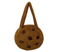 Hperu Cookie Purse Fluffy Round Y2k Purse Chocolate Brown Cute Sweet Kawaii Tote Bag pour ajouter une touche ludique à votre transport quotidien - Y2k