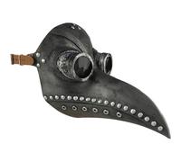 Hperu Costume de docteur de la peste, masque docteur la peste, costume Steampunk en latex à long nez, masque d'Halloween réglable pour Halloween Cosplay, et argent