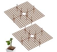 Hperu Couvercle de Pot de Plante carré 12 Pouces, 2 pièces, Protecteur Plantes en Plastique Contre Les Animaux avec piquets antidérapants, Couverture Sol découpable