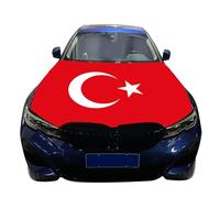 Hperu Couverture de Capot de Voiture Drapeau Turc 47, 24x59, 06 Pouces, bannière décorative Capot Moteur, Drapeau Rouge Turquie avec étoile Blanche et Lune pour Les Festivals