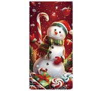 Hperu Couverture de Porte de Noël Bonhomme Neige 35x79 Pouces, bannière décoration d'hiver intérieure et extérieure réutilisable pour fête à la Ferme - décorations Noël en Plein air