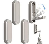 Hperu Crochets muraux, 4 pièces crochets pliants imperméables robustes en alliage de zinc manteau - résistant à la rouille couleur unie maison chambre pour accrocher sac à main clé écharpe, argent