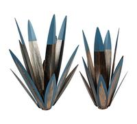 Hperu Décor extérieur de Plantes d'agave en métal, lumière de Jardin Solaire d'agave 16 Pouces et 13 Pouces, décor pelouse 'Art Cour imperméable, 2 pièces, lumière Jardin Solaire