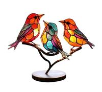 Hperu Décorations de Bureau colorées 3 Oiseaux sur Une Branche Ornements en Acrylique Sculpture Ornements Oiseaux Statues Table de décoration de décoration intérieure décor de la Maison
