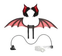 Hperu Ensemble de Costumes de Cosplay du Diable 3 pièces, avec Chauve-Souris, Bandeau et Queue, Accessoires démon pour Les fêtes, Costumes Cosplay