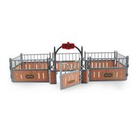 Hperu Ensemble de Jeu Stable pour Chevaux, Grange en Plastique avec clôture, Accessoires de Jouets éducatifs pour Chevaux pour Les Amoureux, 17, 3 x 7, 9 Pouces