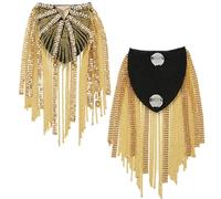 Hperu Épaulettes épaulettes 1 Paire Femmes en Strass de ramiage épaule épaule épaulettes de Bijoux épaule dorée pour Rythme Nation Costume Veste vêtements Accessoires