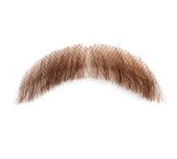 Hperu Fausse moustache brune, moustache des cheveux humains, fausse barbe réaliste Sparrow Fausse barbe de bouc, bâton sur la moustache invisible pour Halloween Cosplay Costume Party 3.15