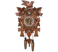 Hperu Horloge à Coucou avec Pendule d'oiseau de Travail, Horloge Murale, horloges à Coucou en Bois pour Mur Coo Coo avec Mode Nuit pour Salon, Chambre Coucher, Pendule de Pendaison crémaillère
