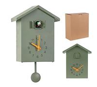 Hperu Horloge Murale Coucous horloges avec Coucou Oiseau Moderne Horloge Murale Art Mural Piled House House Suspendue Gard
