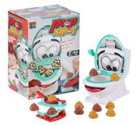 Hperu Jeu de tir à Caca, Jouets interactifs de tir à Caca Comprenant 1 Cuvette Toilette, 2 lanceurs dextérité, 12 en Plastique Souple pour s'amuser en Famille