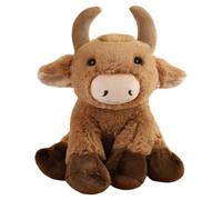 Hperu Jouets Animaux en Peluche de Taureau, 9 en Peluche de Taureau en Douce, Jolie réaliste Toys pour garçons et Filles, Marron