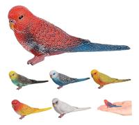 Hperu Jouets pour perroquets, Ensemble de 6 Figurines réalistes de perroquets perruches, décoration gâteau détaillée, Jouets Animaux pour l'apprentissage éducatif et Les Cadeaux d'anniversaire
