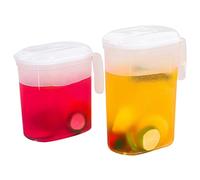 Hperu Jug de cruche à Eau Pouche à Eau 2pcs Pouche en Plastique avec Couvercle de Filtre 1,5 L & 2L Pichet Pouchette Porte de réfrigérateur Transparent
