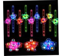 Hperu Les bracelets d'éclairage 12pcs, les bracelets brillants LED Glow-in-the Dark - Favors de fête pour les enfants, les beaux-cadeaux pour les charges de fête Noël
