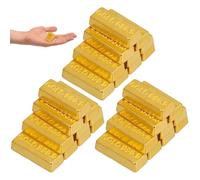 Hperu Lingots d'or, Ensemble de 30 pièces de lingots d'or simulés pour Maison poupée, Mini Accessoires Barre en Alliage pour Accessoires Maison poupée, coffres au trésor et scènes Jeu