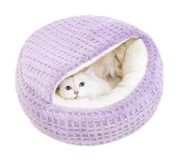 Hperu Lit fermé pour Chat pour intérieur, Moelleux, Confortable et Chaud, recouvert d'une Grotte pour Chaton, apaisant et Lavable, M - Grotte pour Animaux de Compagnie