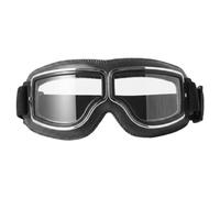 Hperu Lunettes de vintage pour hommes, verres transparents avec garniture en cuir, lunettes d'équitation réglables
