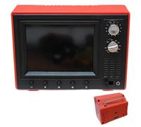 Hperu Meubles de Maison de poupée |.Mini Jouet TV Rechargeable par USB, échelle 1:12, pour Maison poupée, pouvant Lire des vidéos avec écran LCD, antenne rotative à 180 °, Meubles Rouge