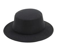 Hperu Panama Hat Men, Fedora Chapeaux for Women Men Vintage Classic British Style Panama Hat Large Brim Top Flat Top Warm Country Gentleman Hat pour Le Printemps Automne