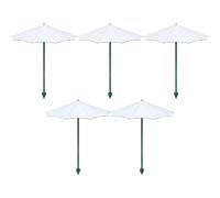 Hperu Paquet de 5 parapluies pour Plantes d'extérieur, Parasol de Jardin Protection Contre Le Soleil et la Pluie avec Piquet Stable en Fibre Verre, Blanc, 13.39 Pouces