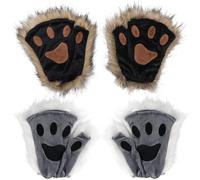 Hperu PAWS FURRY CAT PAW 1 paire Half Finger PAWS PAWS PAWS MIGNES BROIDED PAWS PAWS DÉCORATIVES GLANTES DE PAW RÉCIS