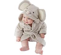 Hperu Peignoir de bain pour bébé, peignoir à capuche en coton style souris avec oreilles, chaud absorbant et doux pour la peau avec lien à la taille, pour la maison, cadeaux de douche, nouveau-n