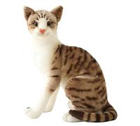 Hperu Peluche Chat Rayé 13, 8 Pouces Mignon Réaliste Chat Assis Animal en Peluche Doux Kitty Poupée en pour Enfants Style 1 Poupée Animal en