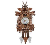 Hperu Pendule à Coucou Murale en Bois, Horloge à Oiseaux Vintage avec Bouton réglable, Fonctionne Piles, Pendule Coucou Suspendu pour décoration de Salon