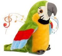 Hperu Perroquet Parlant, répétez ce Que Vous Dites, Jouet en Peluche, Oiseau animé Parlant électronique pour Enfants, Vert