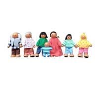 Hperu Personnes de Maison de poupée en Bois, Figurines Maison poupée en Bois Simulation 7 pièces avec Postures réglables, Personnes délicates et Mignonnes pour Les Filles