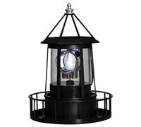 Hperu Phare Solaire avec Rotation à 360 °, éclairage de Jardin décoratif en métal étanche pour terrasse, allée, Cour, pelouse et Balcon, décoration extérieure, 15 x 21 cm