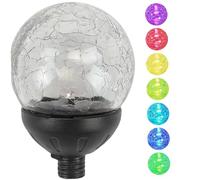 Hperu Pièces de Rechange pour Lampe Solaire, 7 Couleurs LED, Ampoule en Verre avec Interrupteur, Dessus de Rechange étanche pour éoliennes d'extérieur