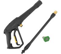 Hperu Pistolet de Lavage électrique M22 de 33 Pouces avec Extension 1/4, Baguette Lavage en Aluminium et Plastique Max 2030 Psi, buse et verrou sécurité pour Utilisation Automobile Jardin