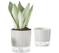 Hperu Planteur d'auto-Eau, 2pcs Pot de Plante d'auto-arrosage 4.3 & 5.5 Pots d'auto-arrosage avec Un Pot de Plante intérieure de réservoir Profond pour Une Plante d'araignée, orchidée, Type 1