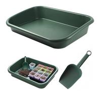 Hperu Plateau de Jardinage avec Pelle 16, 5 x 11, 4 Pouces Plateaux d'empotage pour Plantes Tapis imperméable épais pour rempotage, semis et mélange de Sol, Vert
