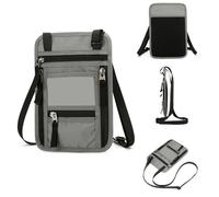 Hperu Portefeuille de Voyage antivol, Porte-Passeport avec Poche zippée, fenêtre d'identification, Pochette d'argent dissimulable, Sangle réglable