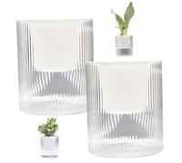 Hperu Pot de Fleurs à arrosage Automatique, 2 pièces, 4 Pots de Plantes détachables à 2 Couches, avec Corde en Coton et Trou Drainage, Stockage d'eau Claire, pour Plantes d'intérieur