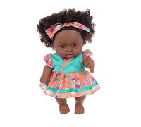 Hperu Poupée bébé Noire avec Cheveux, poupée Afro-américaine de 7, 87 Pouces avec articulations Mobiles, renaître réaliste pour Cadeaux d'enfants, poupées Noires Style 1