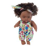 Hperu Poupée bébé Noire avec Cheveux, poupée Afro-américaine de 7, 87 Pouces avec articulations Mobiles, renaître Noire réaliste pour Cadeaux d'enfants, poupées de Style 5